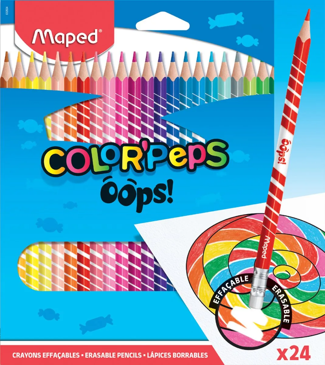 Maped Color'Peps Uitwisbare Kleurpotloden - 12 Stuks