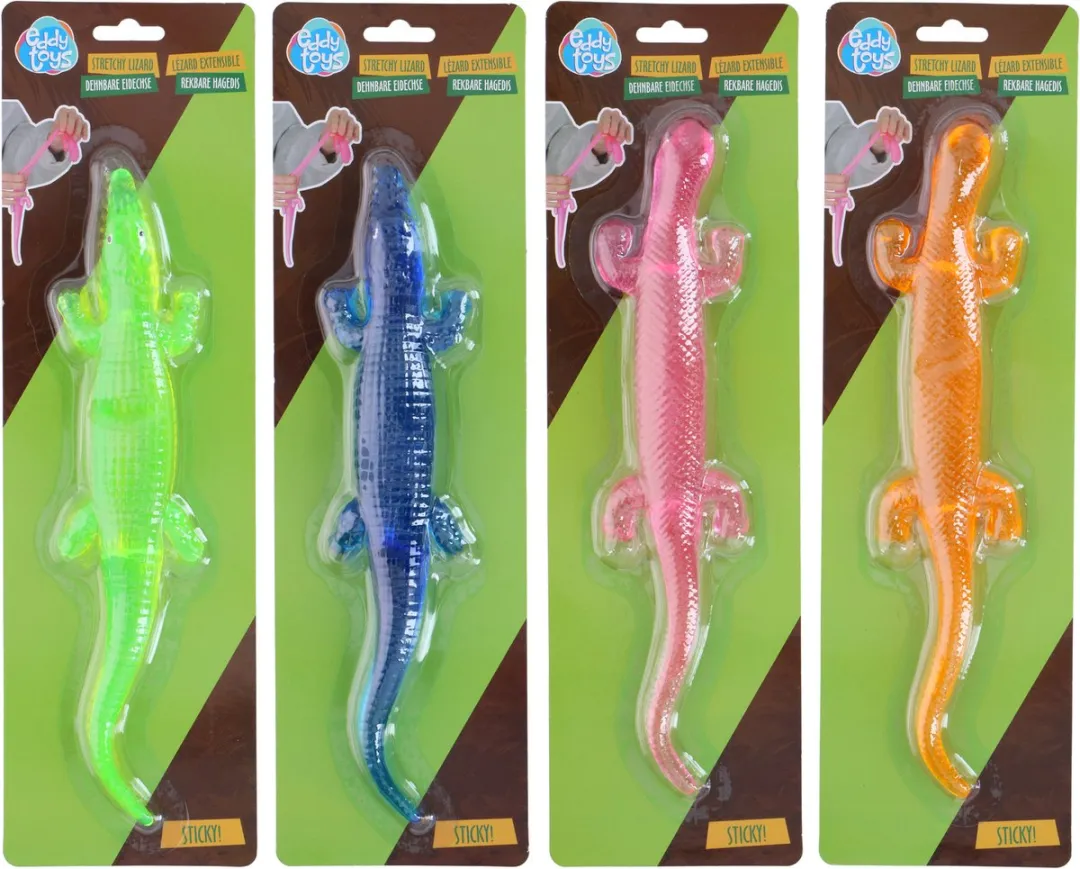 Eddy Toys Rekbare Hagedis/Krokodil 29cm - 58811 - Meerkleurig
