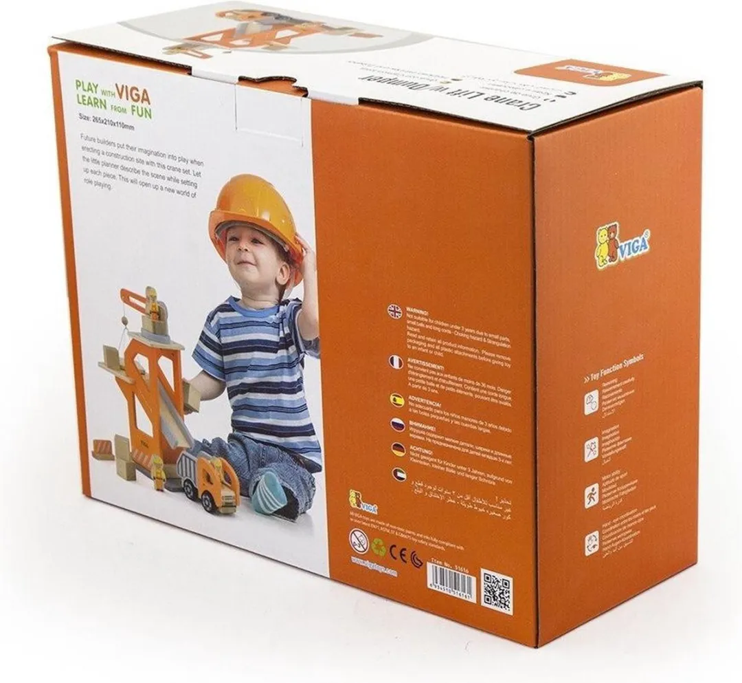 Viga Toys Havenkraan met Glijgoot en Kiepauto 51616