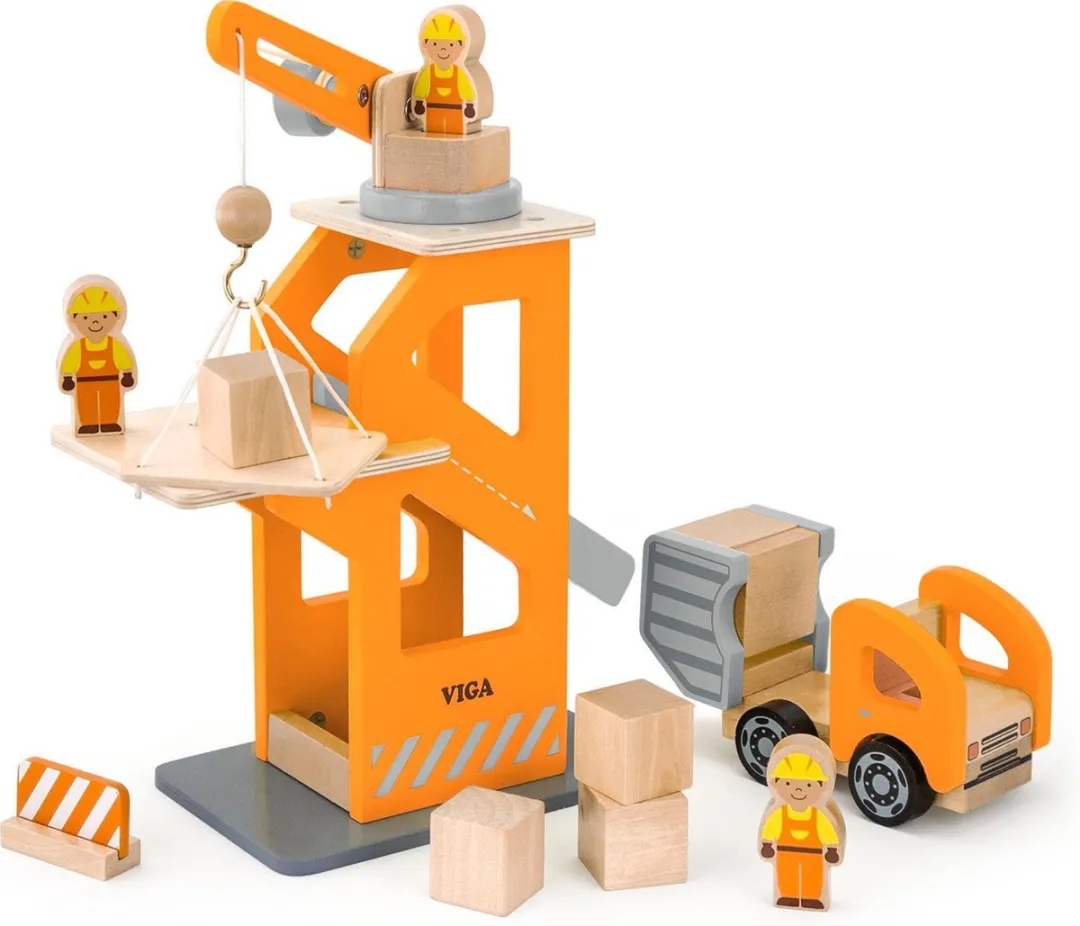 Viga Toys Havenkraan met Glijgoot en Kiepauto 51616