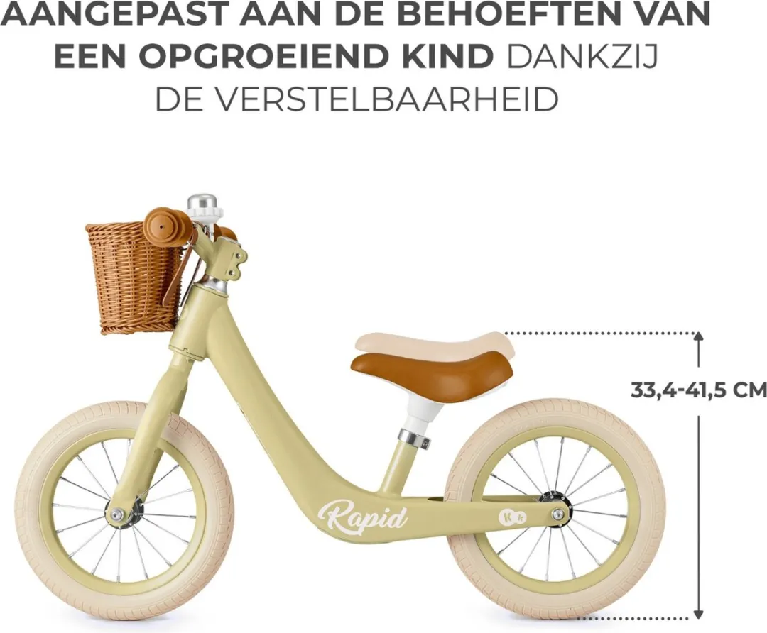 KinderKraft RAPID 2 Loopfiets Magnesium 30cm - Groen