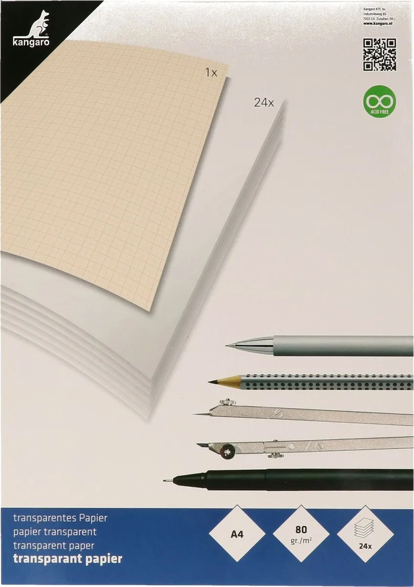 Folia A4 Overtrekpapier Transparant - 48 Vel - 80 g/m²
