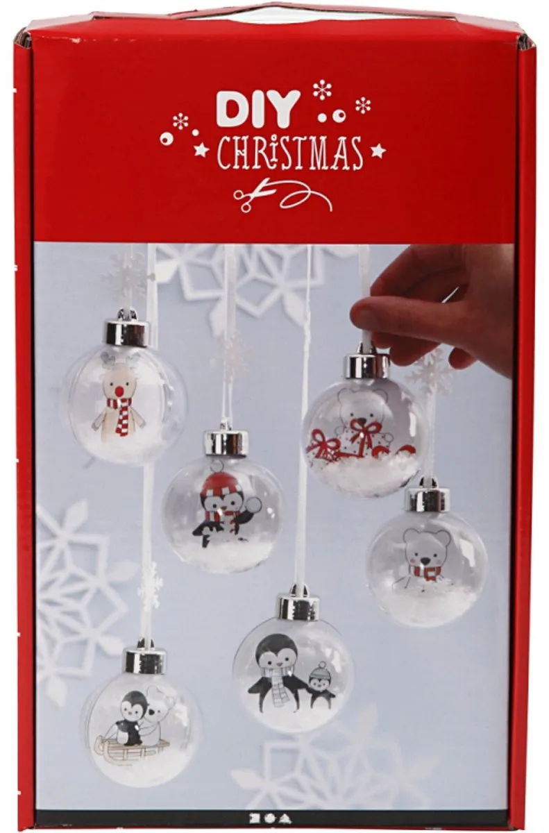 Creativ Company Kerstballen Decoratie Set - 6 Stuks - Rood
