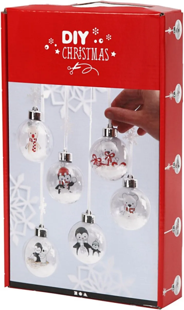 Creativ Company Kerstballen Decoratie Set - 6 Stuks - Rood
