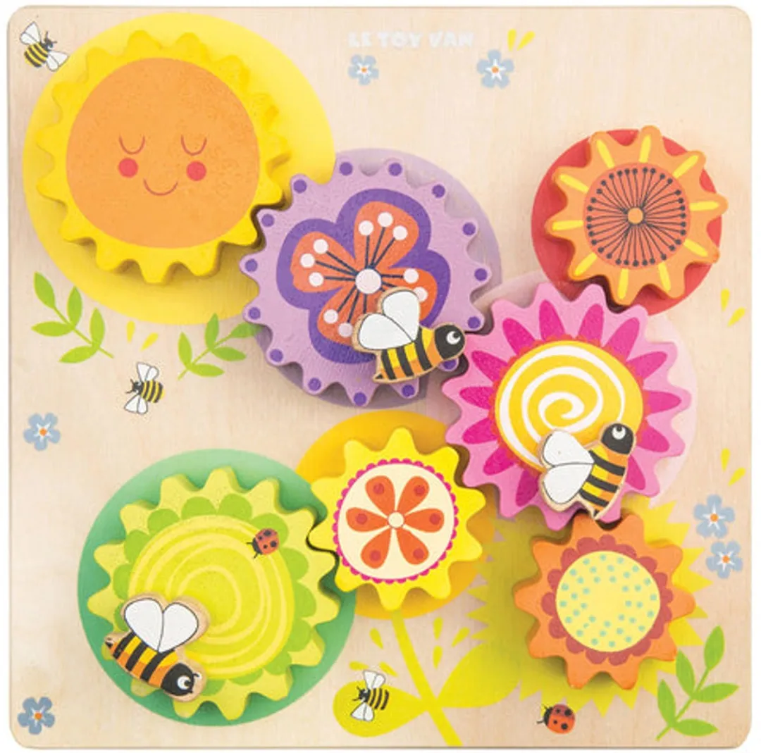 Le Toy Van Meadow Bees Gear & Cogs Houten Tandwielspel - Meerkleurig