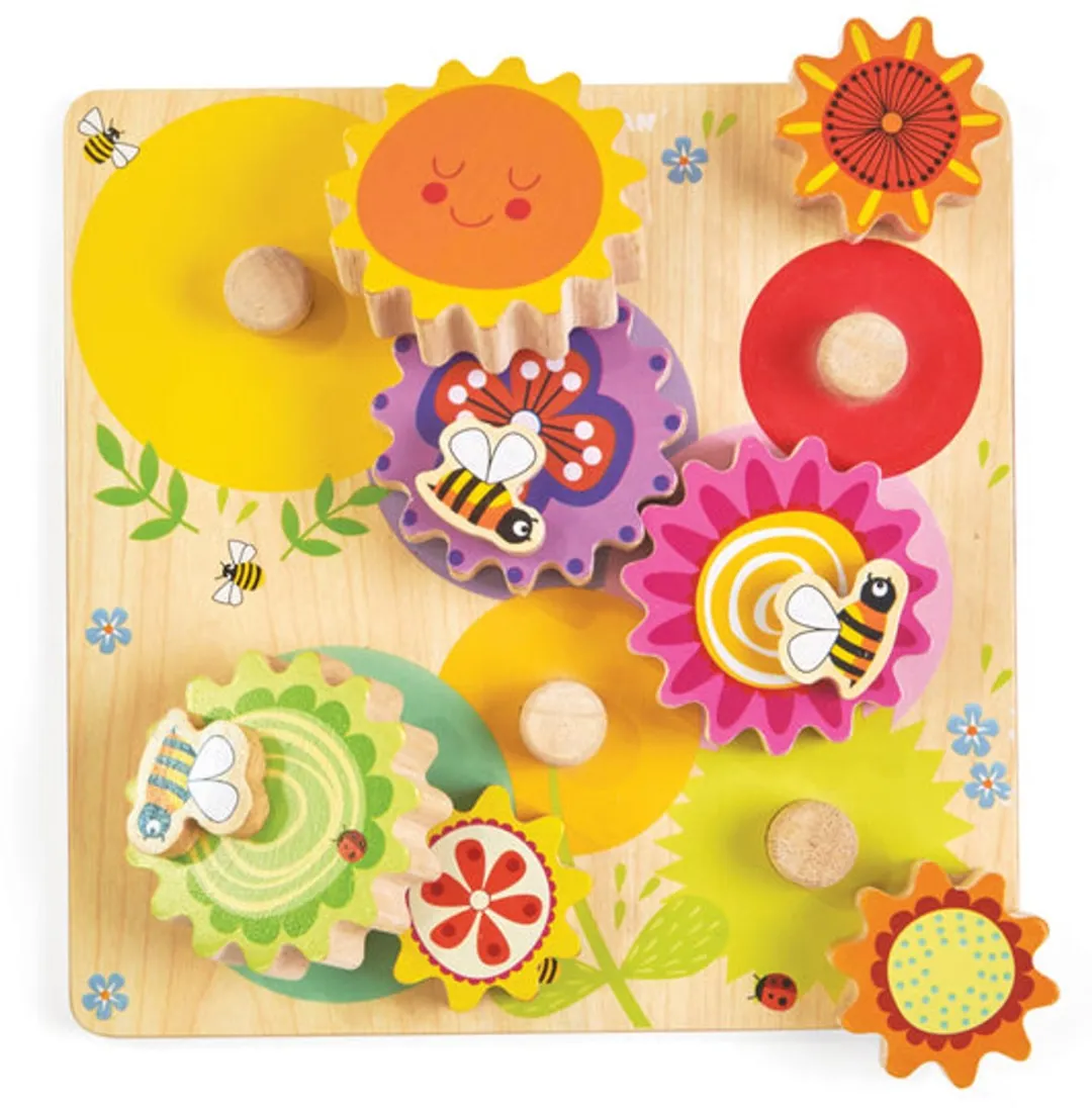Le Toy Van Meadow Bees Gear & Cogs Houten Tandwielspel - Meerkleurig