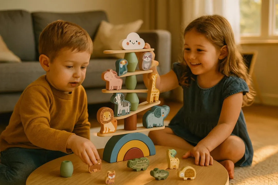 Tooky Toy Dieren Stapeltoren - 29-delig - Multicolor