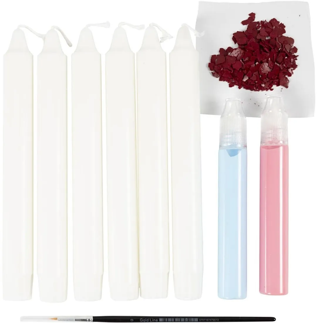 Creativ Company Hobbyset Versierde Spitse Kaarsen Multicolor