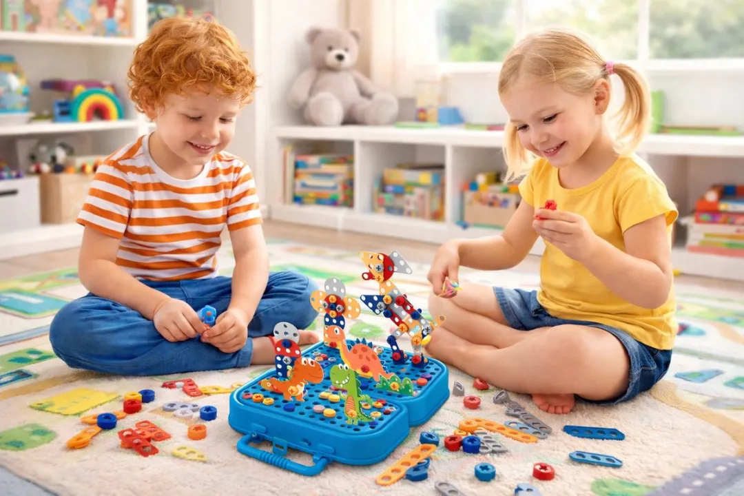 Eddy Toys Bouwset Dinosaurus - 298 Onderdelen - Blauw