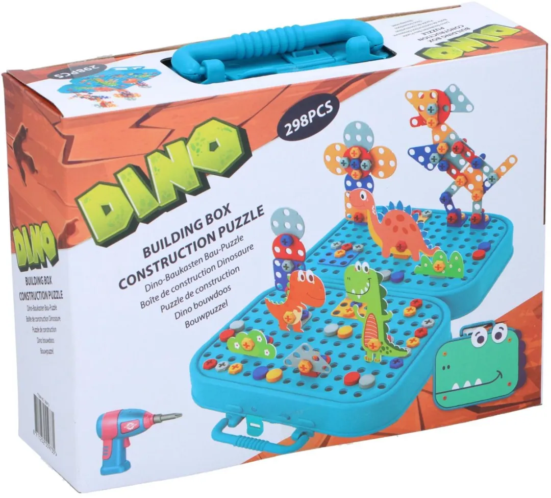 Eddy Toys Bouwset Dinosaurus - 298 Onderdelen - Blauw