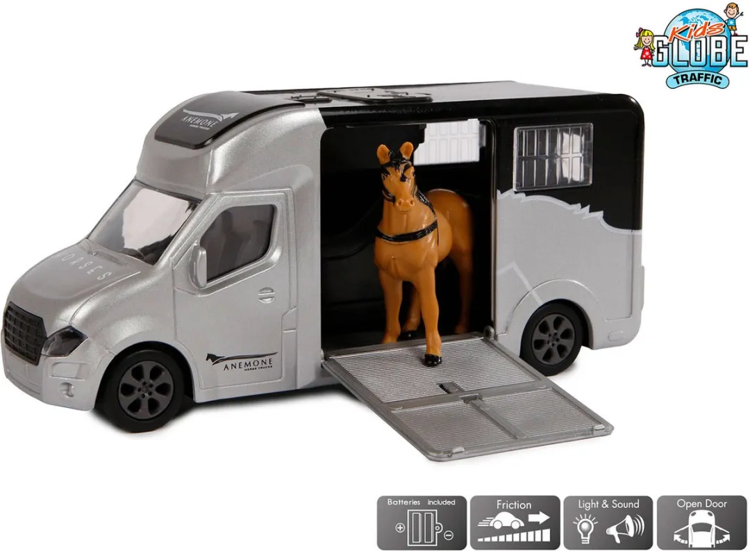 Kids Globe Die-cast Paardentruck 510211 - Grijs