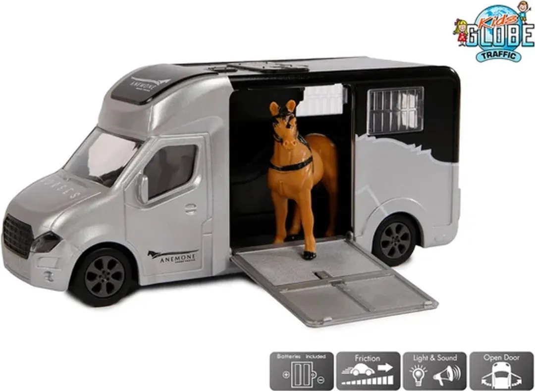 Kids Globe Die-cast Paardentruck 510211 - Grijs