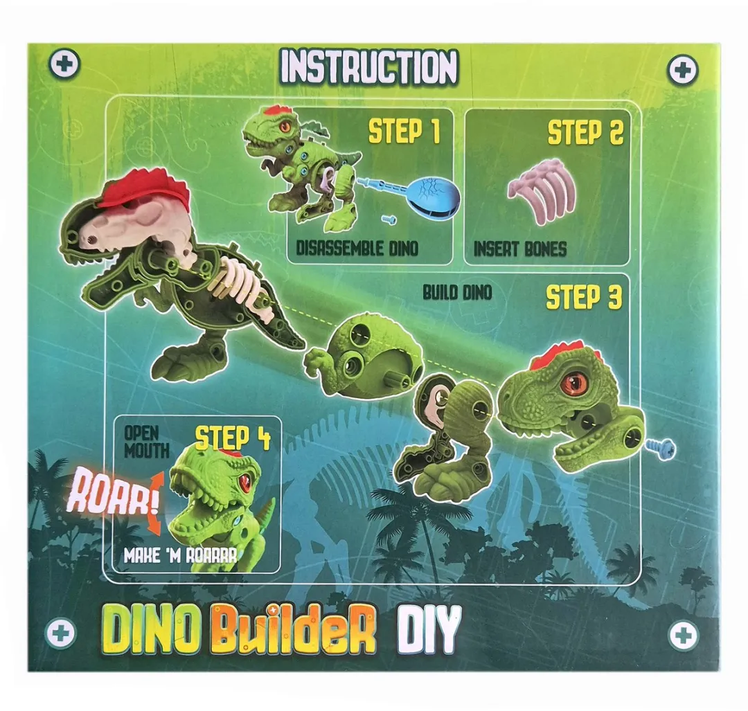 Ruby Toys Dino Builder DIY - 15 Stukken - Rood