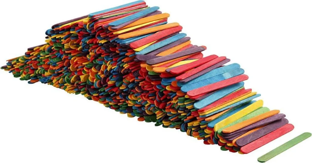 Creativ Company Constructiehoutjes 11,4cm - 1000 Stuks - Multicolor