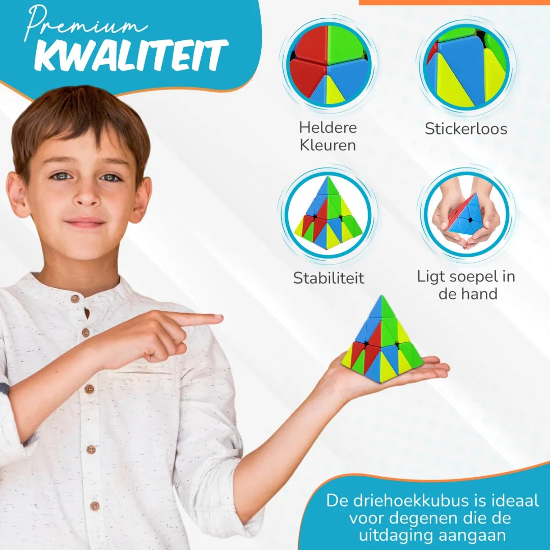 Pyraminx Kubus - Breinbrekers voor Volwassenen en Kinderen - Cube - Kubus - Puzzel Kubus - Cadeauset