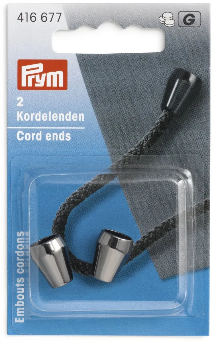 Prym Koordeinden Kegelvormig Gunmetal - 2 Stuks - afbeelding 3 van 3