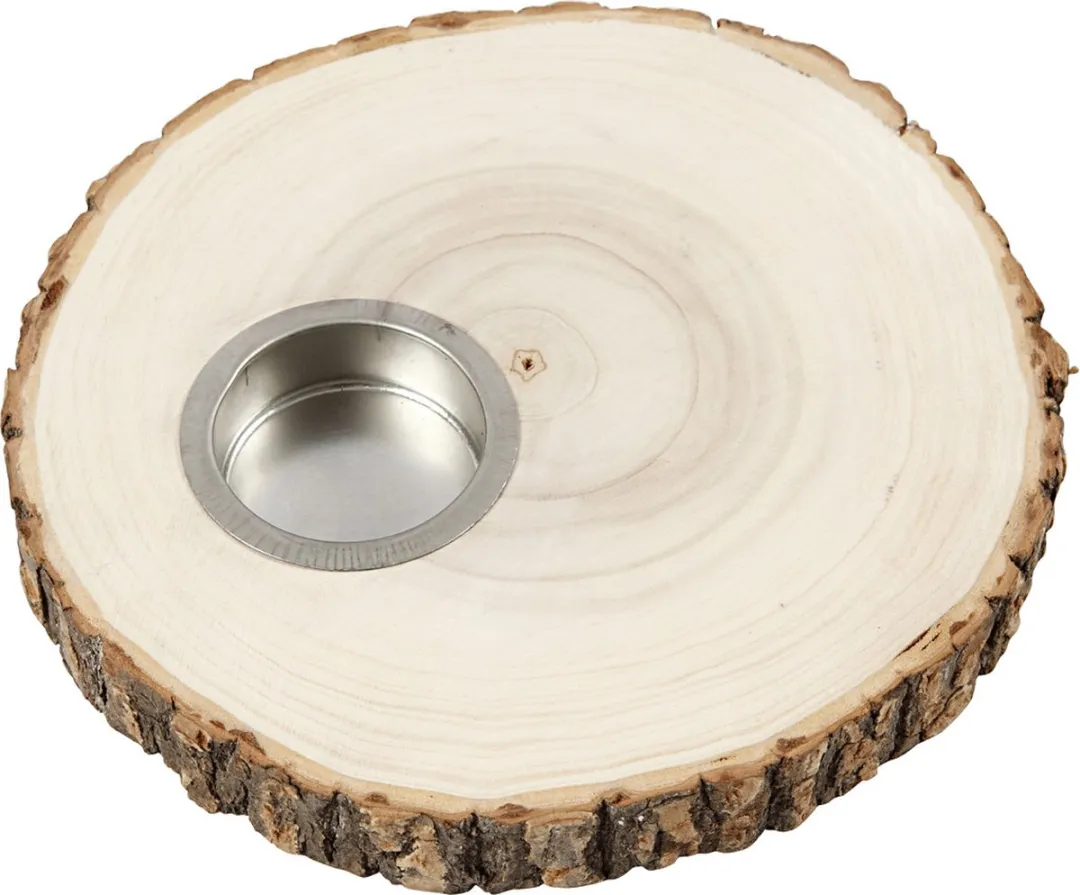 Creativ Company Houten Waxinelicht 14-16cm - Bruin