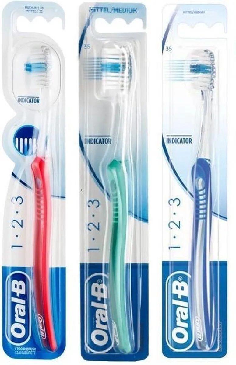 Oral-B 1-2-3 Indicator 35M Tandenborstels - 3 Stuks