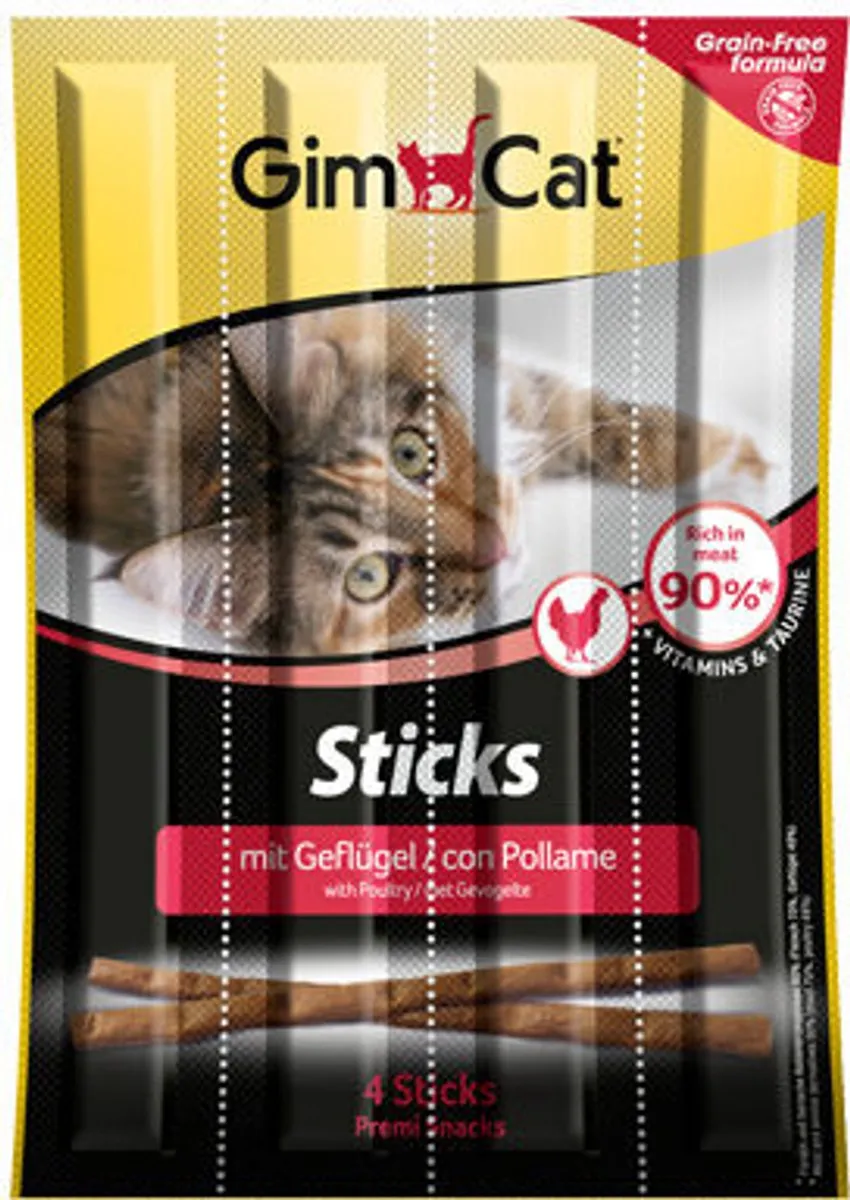 GimCat Sticks Gevogelte - 16 Stuks (4x4)