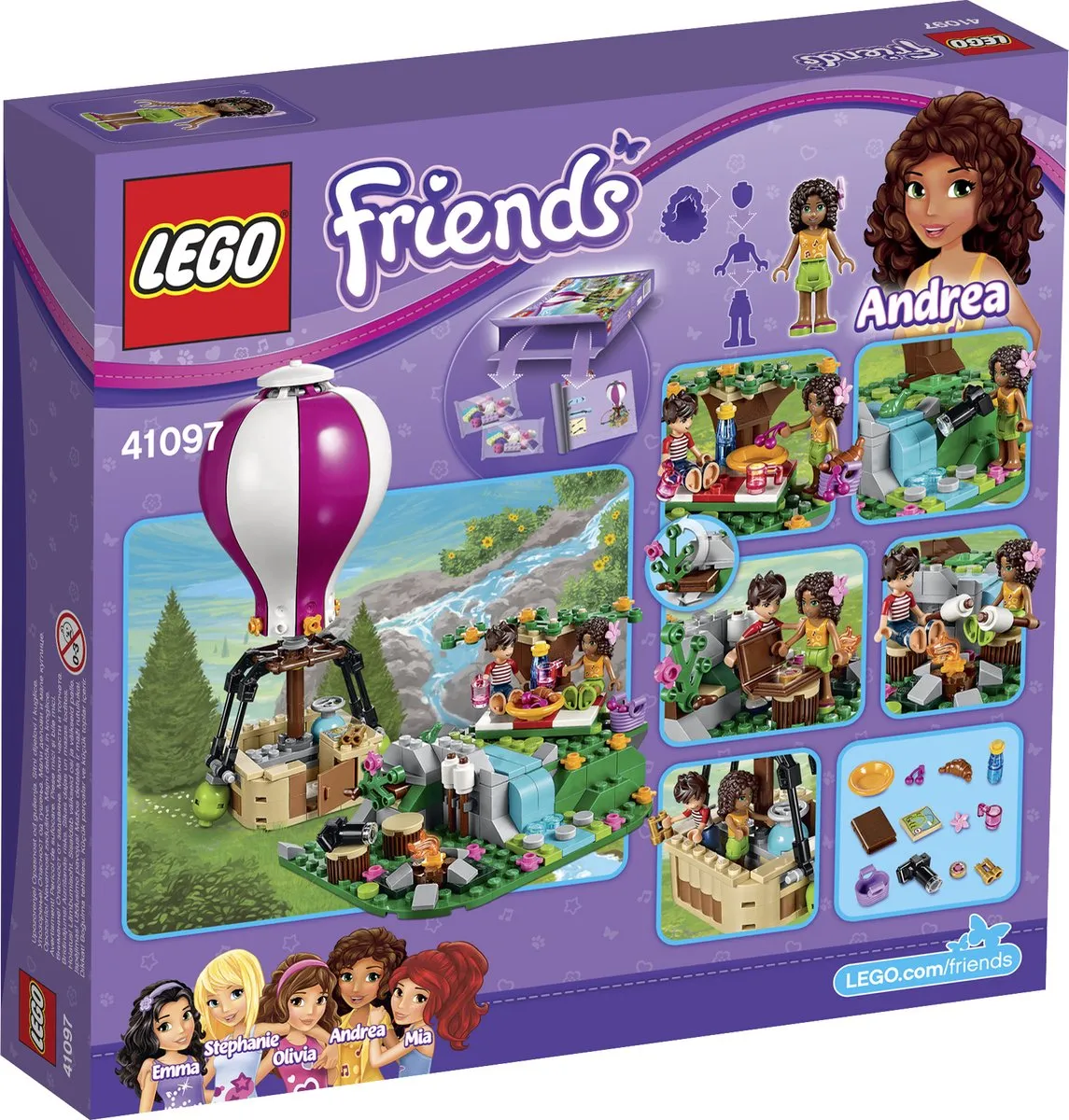 LEGO Friends Heartlake Luchtballon 41097 - 254 Stukken - Paars