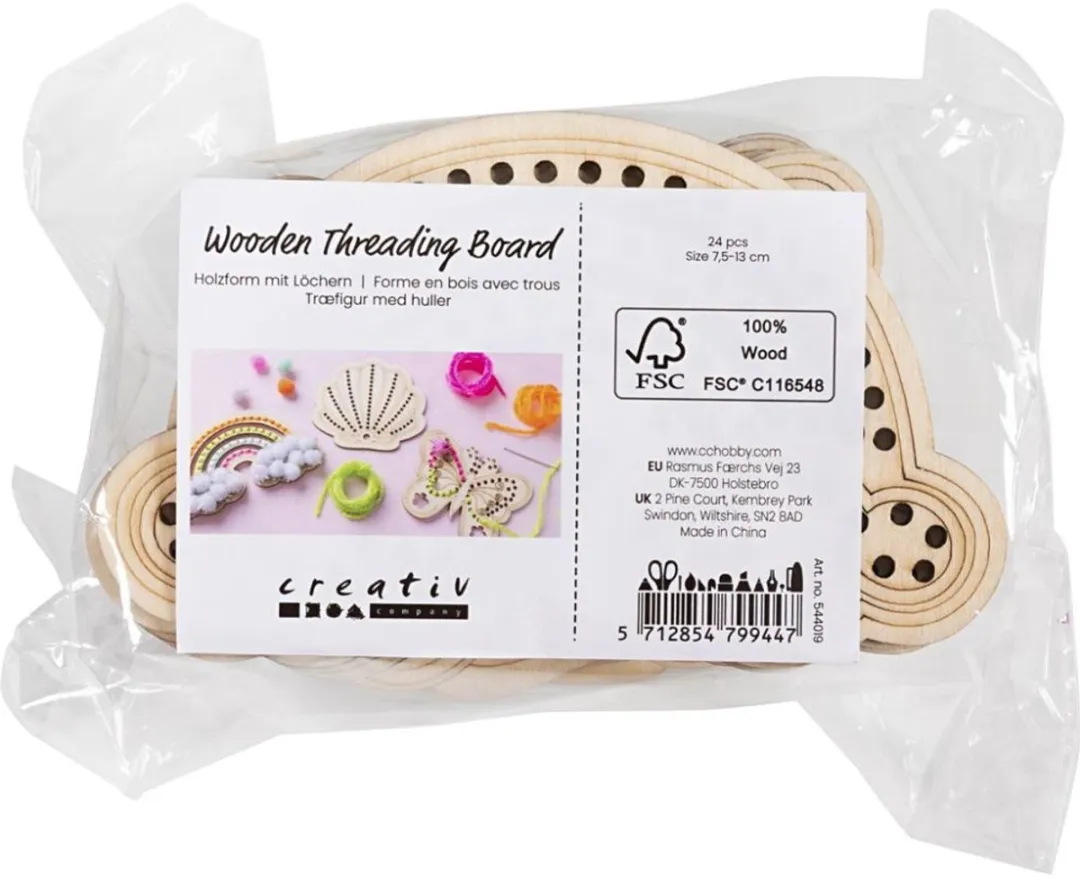 Creativ Company Houten Vormen Multicolor - 24 Stuks