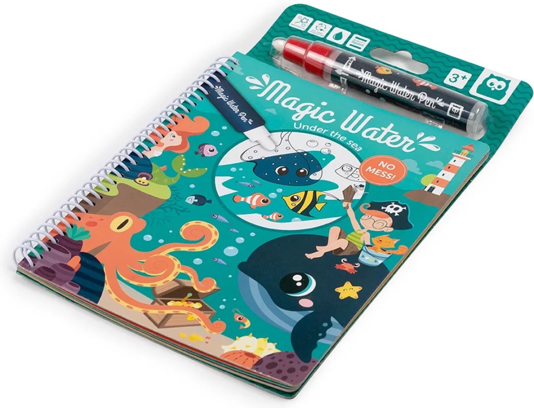 Eurekakids Magic Tekenboek met Water - Water Doodle Boek Zeedieren - Tekenen met Waterstift