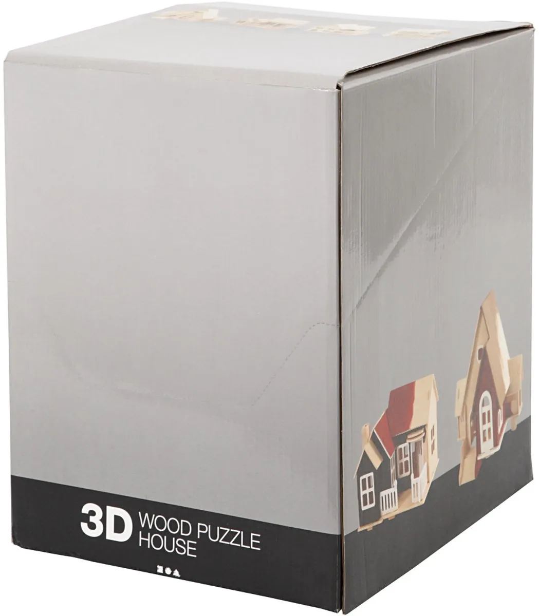 Creativ Company 3D Houten Constructie Set - 24 Stuks - 4 Designs