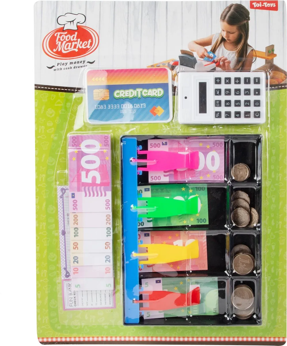 Toi-Toys Food Market Kassalade 31,5cm - 5-delig Multicolor