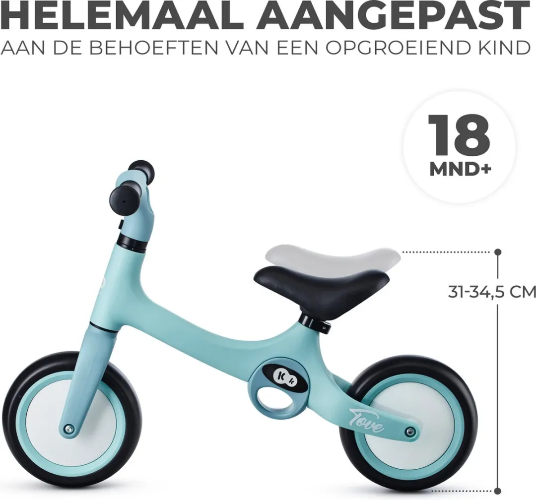 KinderKraft TOVE Loopfiets 20cm - Groen - Opvouwbaar