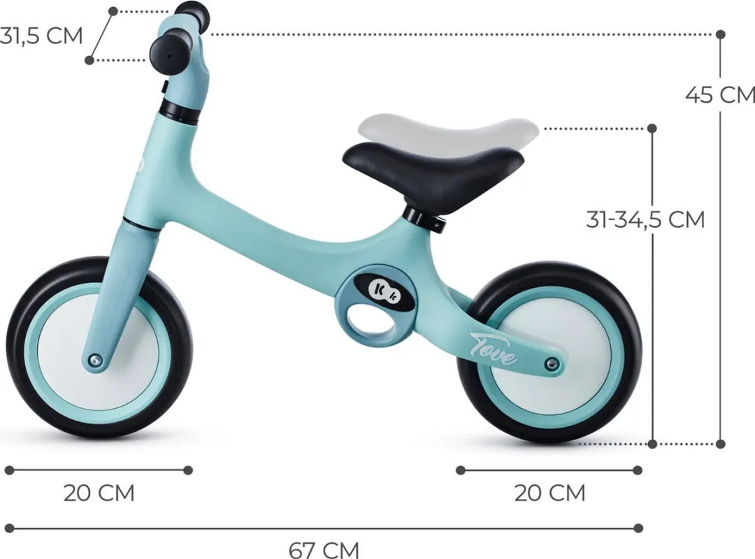 KinderKraft TOVE Loopfiets 20cm - Groen - Opvouwbaar
