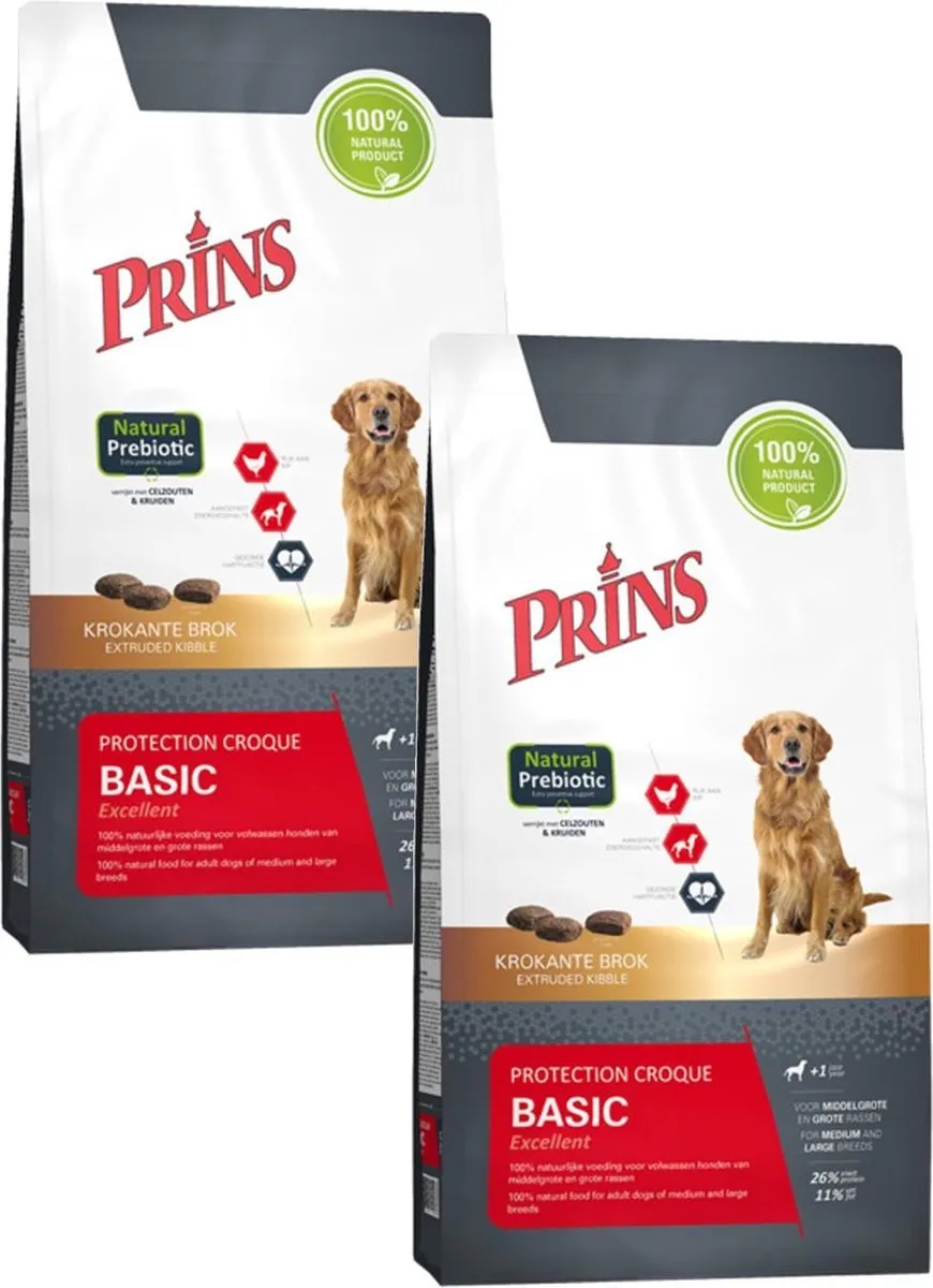 Prins Protection Croque Basic Excellent Hondenvoer - 2x10kg