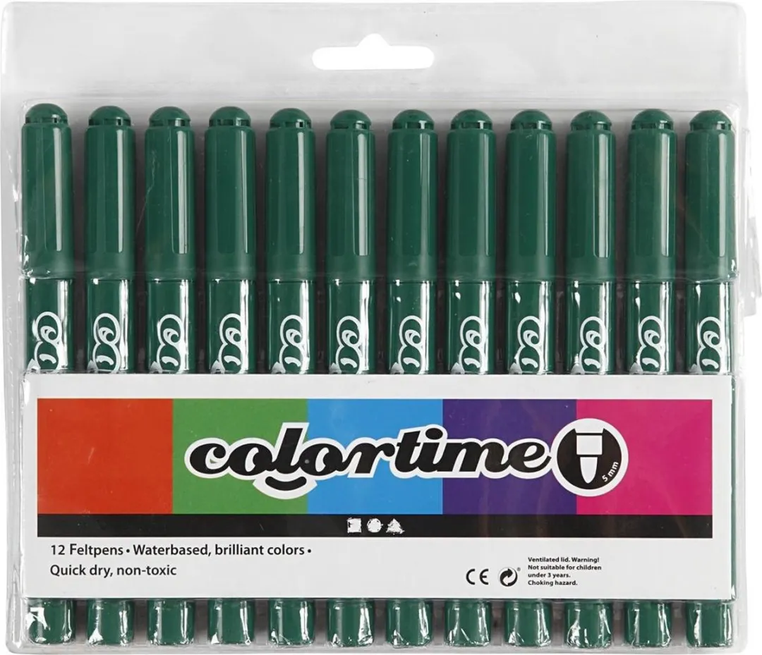 Colortime Stiften 5mm Donkergroen - 12 Stuks