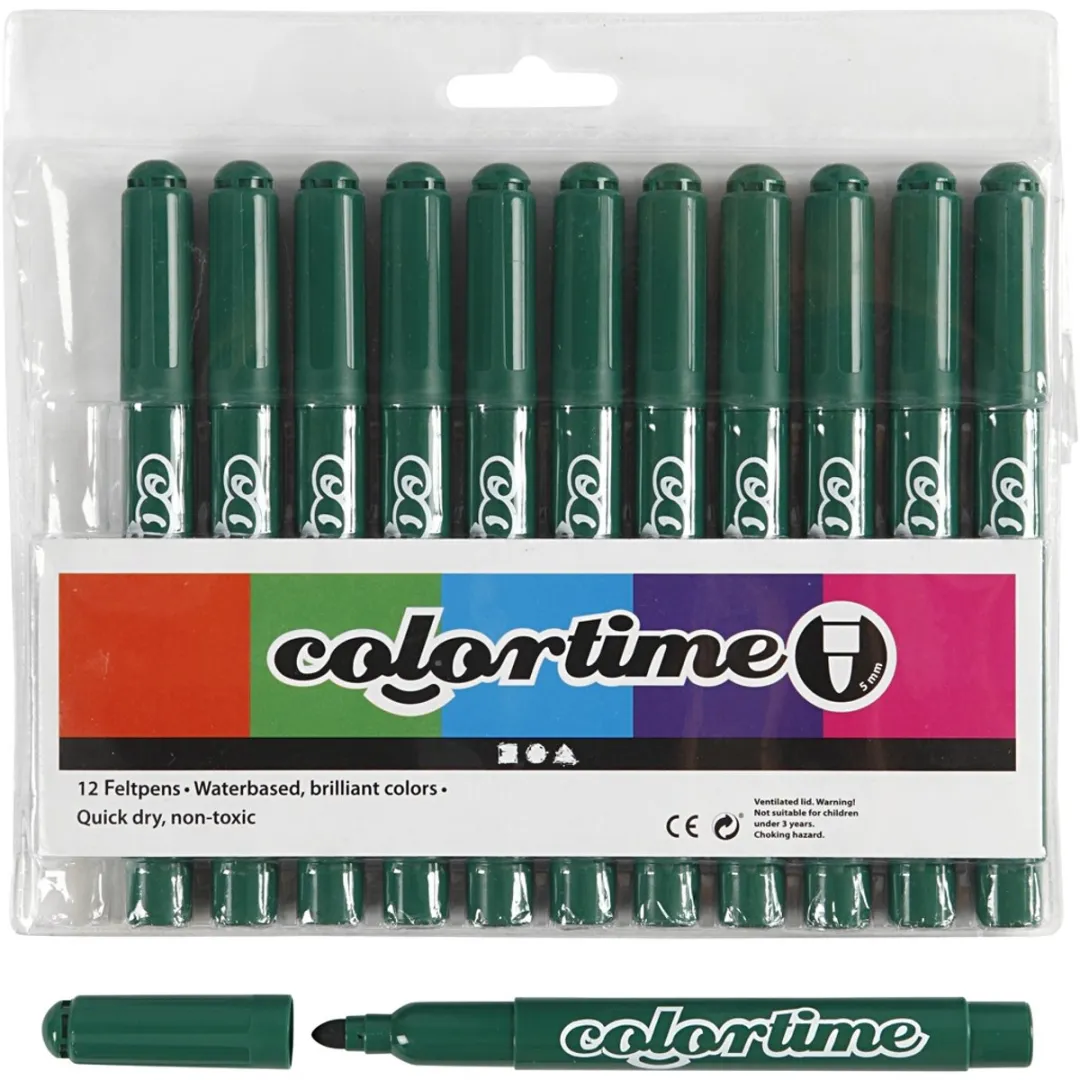 Colortime Stiften 5mm Donkergroen - 12 Stuks