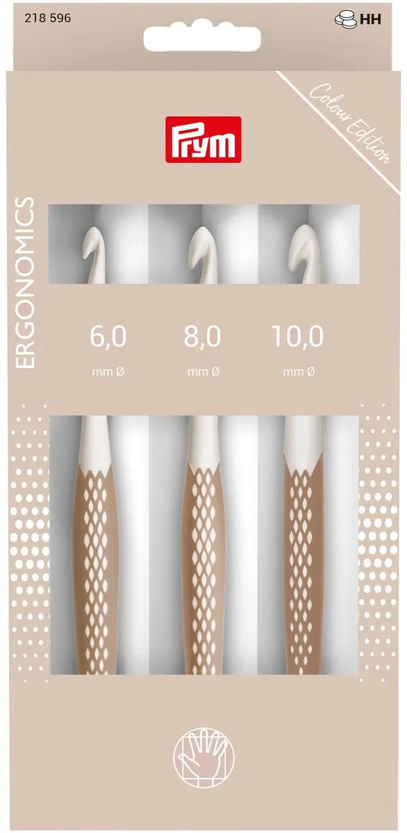 Prym Wolhaaknaalden Ergo Set - Taupe 6,8,10mm