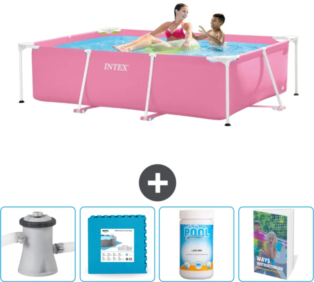 Intex Frame Zwembad 220x150x60cm Roze - 1662L - MPN 28266NP-Roze - afbeelding 2 van 6