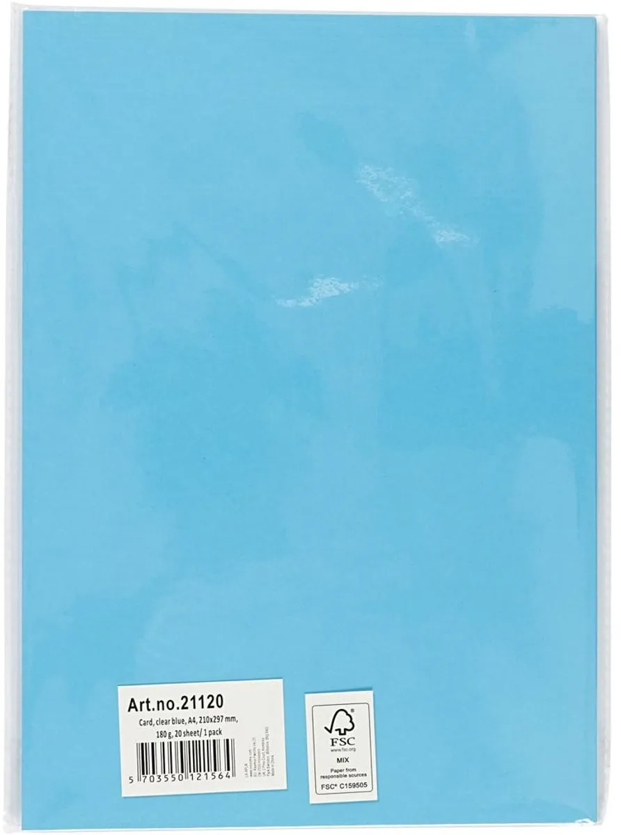 Creativ Company Gekleurd Karton A4 Helder Blauw - 20 Vel