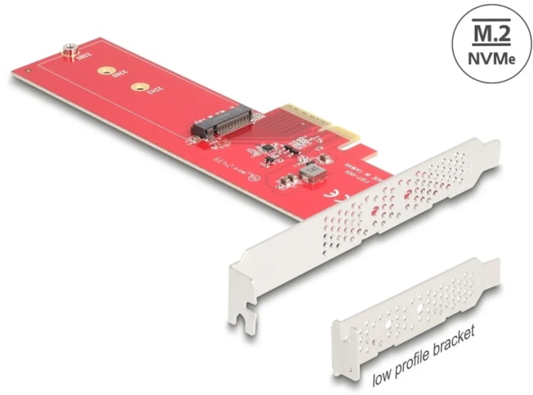 Delock PCIe 5.0 x4 Kaart naar 1x M.2 Key M NVMe