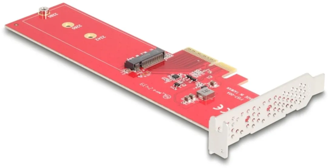 Delock PCIe 5.0 x4 Kaart naar 1x M.2 Key M NVMe - Rood