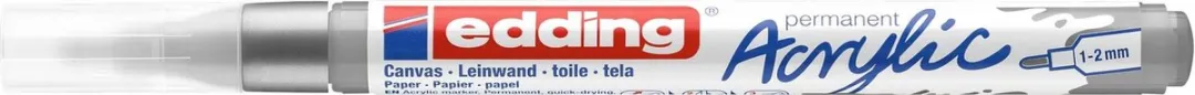 edding 5300 Acrylmarker fijne punt - Zilver - afbeelding 2 van 3