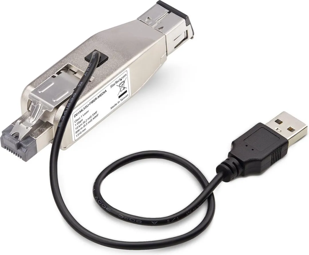 Startech D01ML55U-FIBER-MEDIA Glasvezel naar RJ45 Media Converter - USB - 10km/800m - Zwart - afbeelding 6 van 6