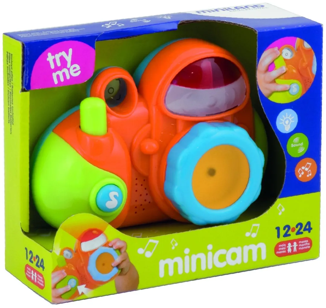 Miniland Speelgoedcamera Minicam Junior 14cm - Oranje/Groen