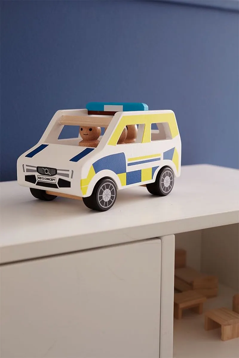 Kids Concept Politieauto Aiden - Wit/Bla/Geel