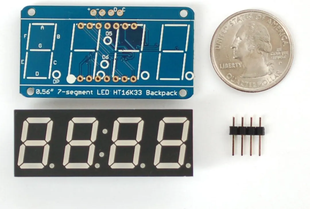 Adafruit 0.56 inch 4-Digit 7-Segment Display I2C Blauw - 881