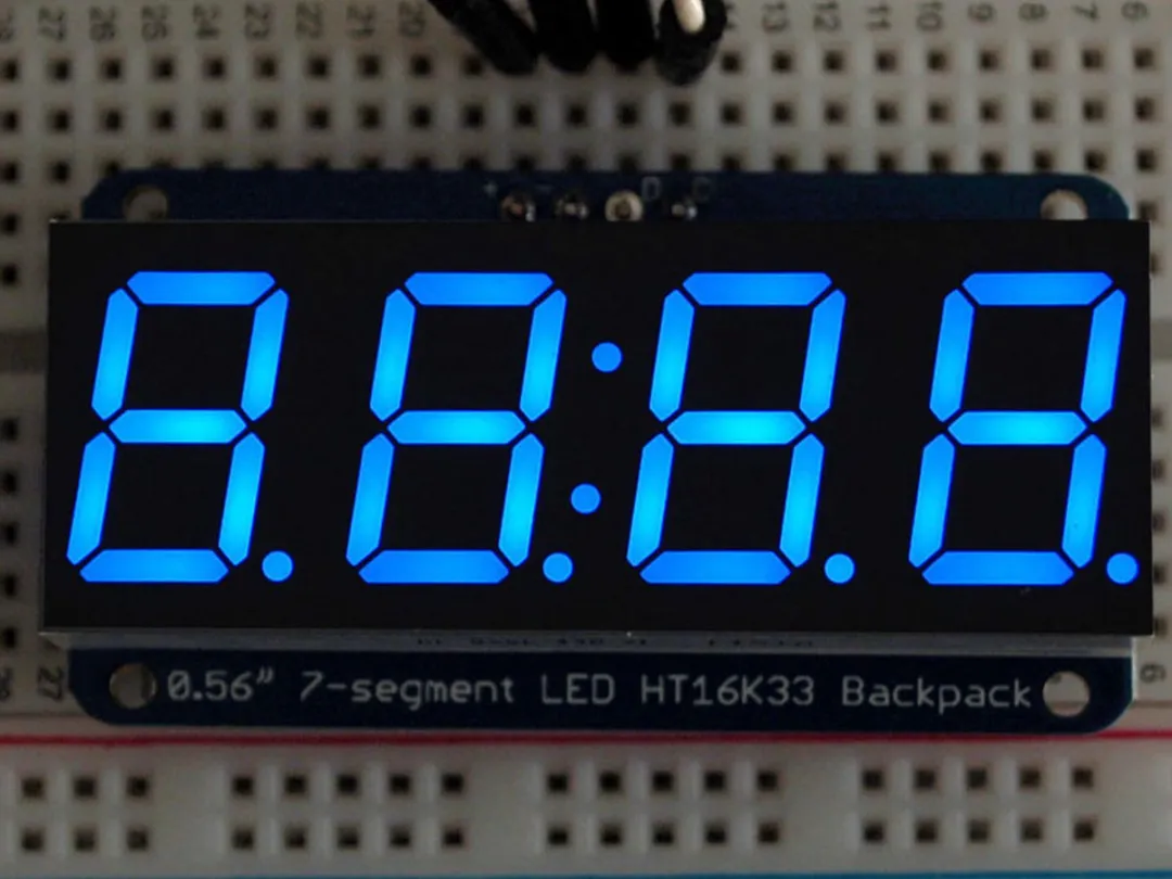 Adafruit 0.56 inch 4-Digit 7-Segment Display I2C Blauw