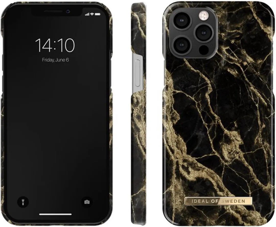 iDeal of Sweden iPhone 12/12 Pro Backcover Golden Smoke Marble - afbeelding 6 van 6