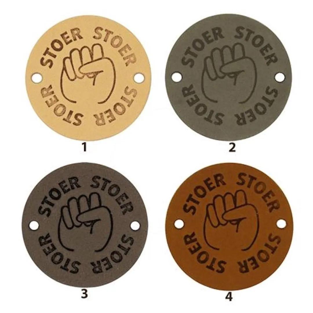 Durable Leren Labels - Stoer - 2 Stuks