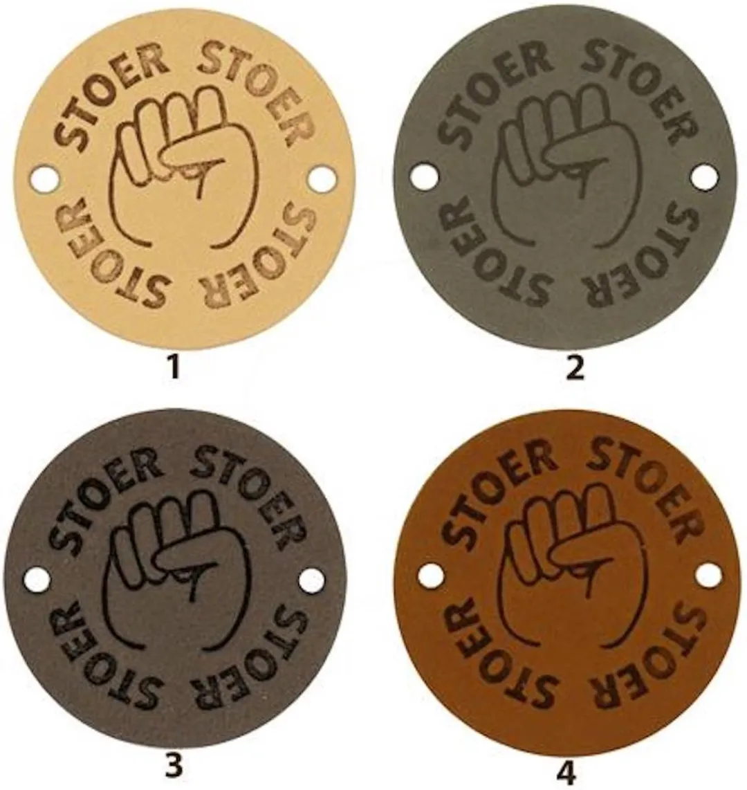 Durable Leren Labels - Stoer - 2 Stuks