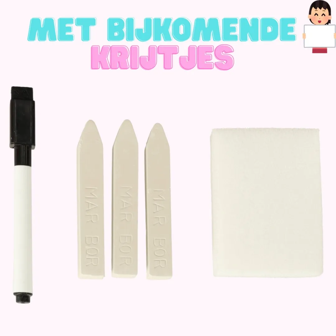 EduPlay Dubbelzijdig Schoolbord Kinderbord - Magnetisch & Krijt - Hout