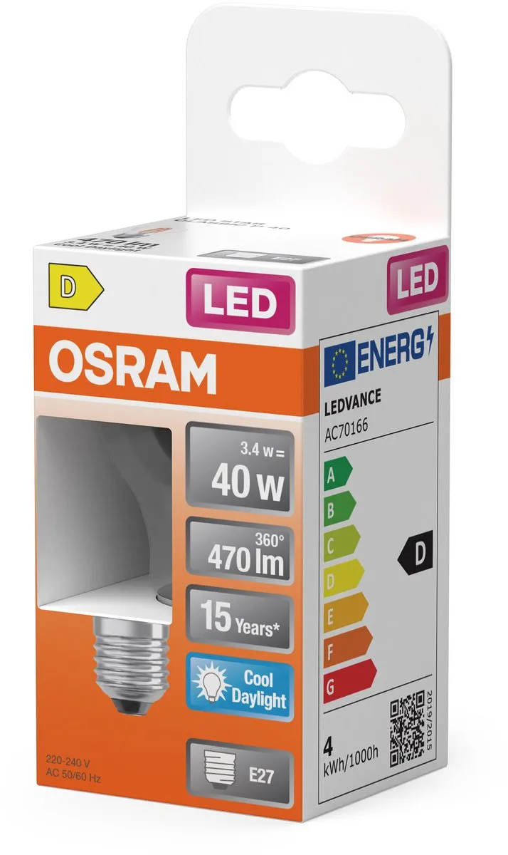 Osram LED-lamp Star Globe P40 Filament 6500K 3,4W E27 - 470lm Helder
