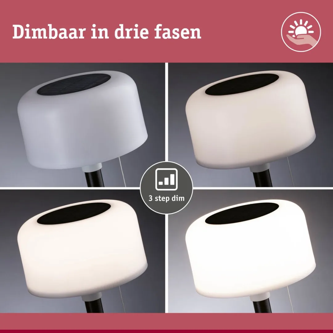 Paulmann Solar Acculamp Bartja IP44 - 2700K - Zwart